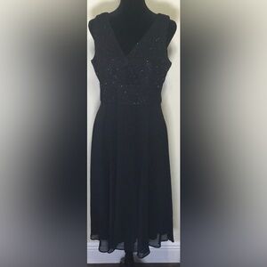 R&M Richards black dress sleeveless maxi gown  size 12